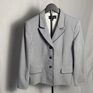 Evan Picone Seersucker Pinstripe Notch-Lapel Blazer